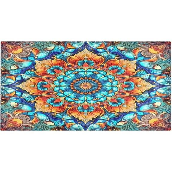 Coolnut Fantastic Mandala Pattern Bath Mat, Dry Quickly Non Slip Absorbent Bath Rug, Soft Living Room Bedroom Home Floor Mats, Bath Mats for Bathroom, Tub and Shower 20" x 39" Home Decor