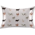 thumbnail image 1 of Coolnut Farm Animals Silky Satin Pillowcase, Luxury Soft Pillow Case for Hair and Skin, Standard Size Slip Cooling Pillow Covers with Envelope Closure, 20x26in Home Decor Gifts, 1 of 7