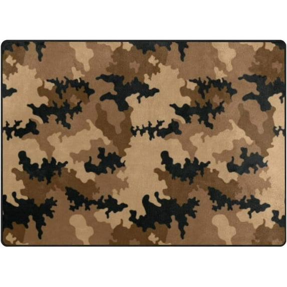 Coolnut Fashionable Camouflage Pattern Area Rug Carpet 5x4 Light Weight Polyester for Living Room Bedroom