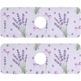 thumbnail image 1 of Coolnut Faucet Mat for Kitchen Sink Blooming Lavender 2 PC Bathroom Faucet Water Catcher Mat Kitchen Sink Mat Machine Washable Kitchen Sink Accessories 14x5 in, 1 of 7