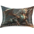 thumbnail image 1 of Coolnut Fierce Dragon Pillowcase for Hair and Skin Silk Pillowcase Standard Size 20 ×26Inn, Soft and Breathable Slippery Satin Pillowcase Covers for Sleep Decor Giftsation 222, 1 of 7