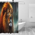 thumbnail image 1 of Coolnut Fierce Lion Shower Curtain Waterproof Fabric with 12 Hooks Bathroom Bath Curtain Set Polyester Fabric Machine Washable 60 x 72 Inch Home Decor, 1 of 6