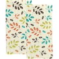 thumbnail image 1 of Coolnut Fingertip Hand Towels, Set of 2 Pcs Colorful Autumn Branches Absorbent Face Bath Towels for Bathroom Kitchen, 30"x15", 1 of 6