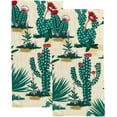 thumbnail image 1 of Coolnut Fingertip Hand Towels, Set of 2 Pcs Summer Cactus On Desert Absorbent Face Bath Towels for Bathroom Kitchen, 30"x15", 1 of 6