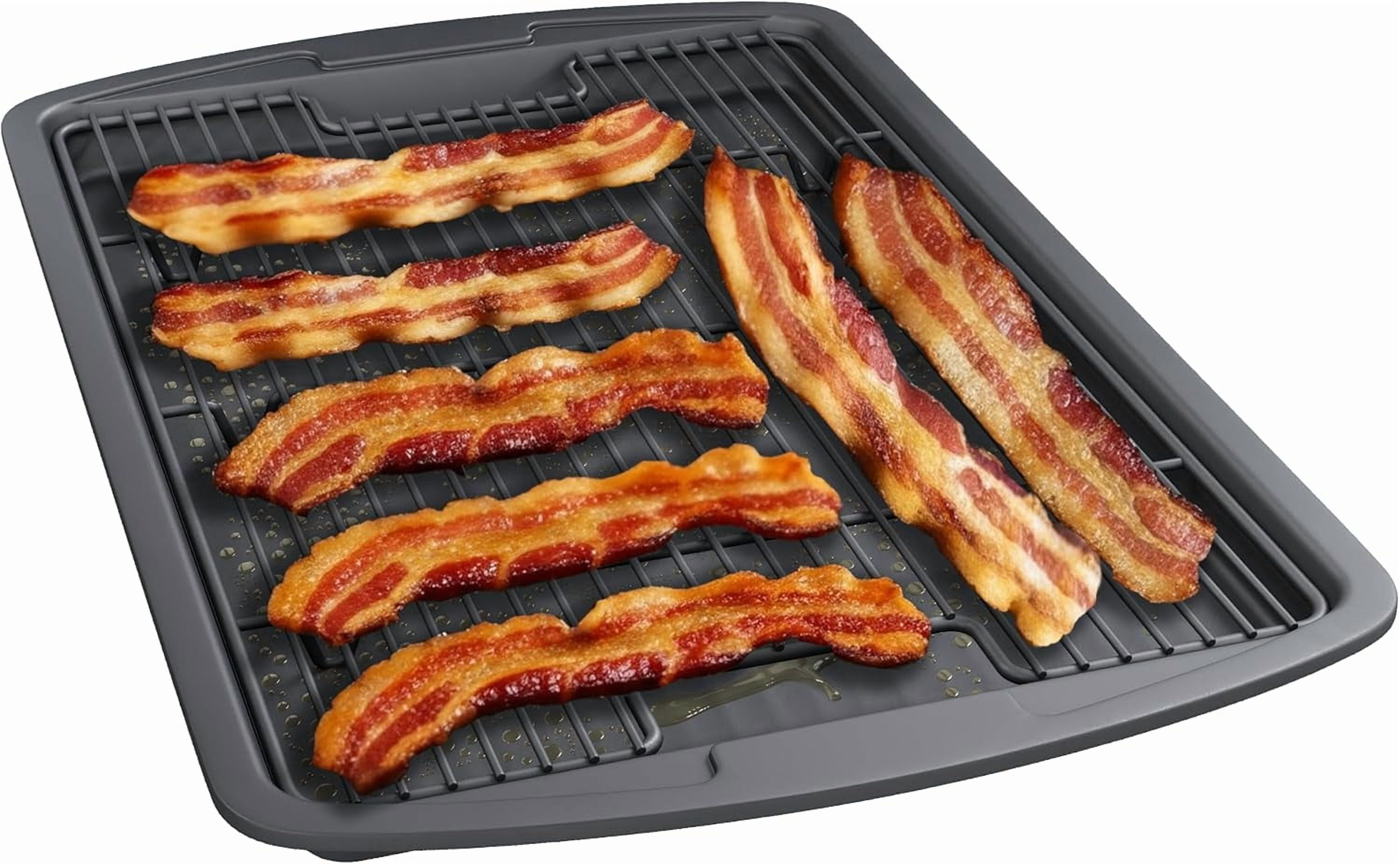 Bakken Cookie Sheet with Wire Rack Set, 2-Piece Nonstick Carbon Steel Pan 17.4" & Cooling Rack 14.7", Stackable Set, Oven Safe 450°F, Gray