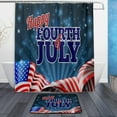 thumbnail image 1 of Coolnut Fireworks American Flag 4Th of July Independence Day Shower Curtain Set, with Shower Curtain and Non Slip Rug Mat Set, Bathroom Curtain and Rug Set with Hooks, 60 x 72 Inch Home Decor, 1 of 7