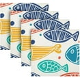 thumbnail image 1 of Coolnut Fish Cloth Napkins Set of 6, Reusable Washable Polyester Dinner Table Napkins for Family, Weddings, Parties, Home Decor, 20 x 20 Inch Washcloth Gift, 1 of 7