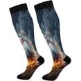 thumbnail image 1 of Coolnut Flame Baseball Compression Socks Women Men Knee High Stockings for Sports, Running, Travel 1Pair Gift, 1 of 7