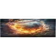 thumbnail image 1 of Coolnut Flame Baseball Curtain Valance for Windows, Rod Pocket Valance Window Treatments 1 Panel Short Curtains for Kitchen Windows Bathroom Bedroom 54 x 18 inch Home Decor, 1 of 6