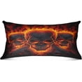 thumbnail image 1 of Coolnut Flames Skulls Plush Pillowcase, Luxury Soft King Pillow Case for Hair and Skin, Standard Size Pillow Covers with Zipper Closure, 21x54in Home Decor Gifts, 1 of 7