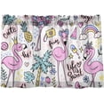 thumbnail image 1 of Coolnut Flamingo Kitchen Curtains 2 Panels, UV Protected Tier Curtains Half Window Curtains Kitchen Tiers for Guest Room Bathroom Sink Laundry Room Basement,24 x 27 Inch, 1 of 6