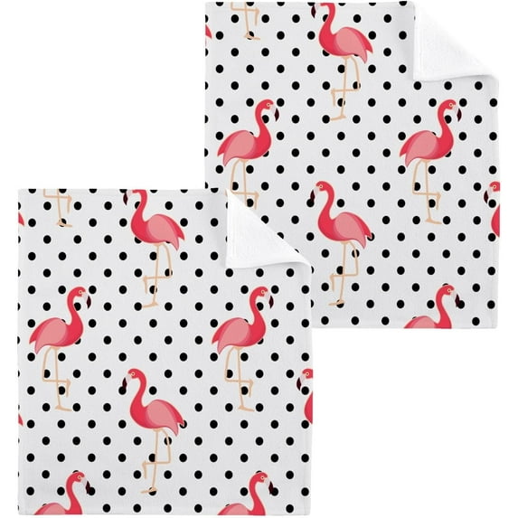 Coolnut Flamingo Washcloths Set of 6-12 X 12 Inch, Fast Drying Wash Cloth for Bathroom-Hotel-Spa-Kitchen Multi-Purpose Fingertip Towels and Face Cloths Washcloth Gift