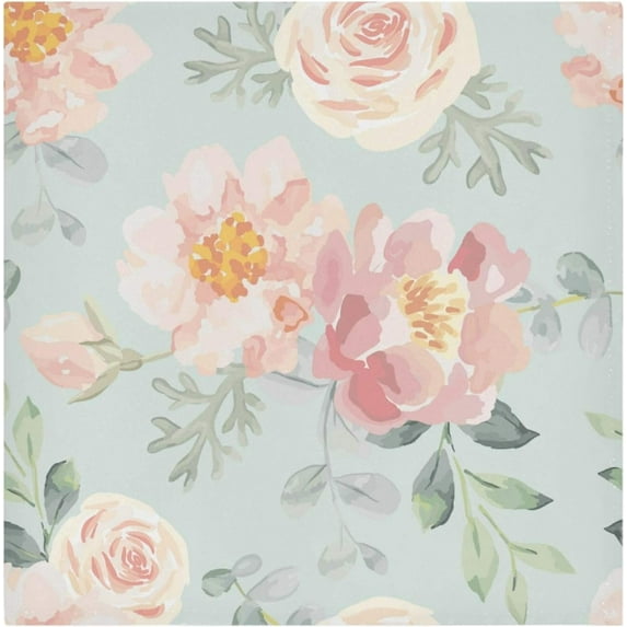 Coolnut Floral Cloth Napkins Set of 1, Soft Washable Polyester Dinner Napkins with Hemmed Edges, for Weddings, Parties, Holiday Dinner & More 20" x 20" Washcloth Gift