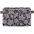 thumbnail image 1 of Coolnut Floral on Dark Blue Storage Cubes Organizer with Handles, Foldable Storage Bins Decor Storage Baskets for Organizing Toys, Books, Clothes, Towel, Shelves, Closet Decor Gifts, 1 of 7