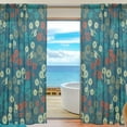 thumbnail image 1 of Coolnut Floral Flowers Sheer Gauze Door Curtain Window Curtain Drapes for Living Room Kids Bedroom Window Treatment Decor W55 x L78 In 2 Panels, 1 of 4