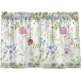 thumbnail image 1 of Coolnut Floral Kitchen Curtains 2 Panels, UV Protected Tier Curtains Half Window Curtains Kitchen Tiers for Guest Room Bathroom Sink Laundry Room Basement,24 x 27 Inch, 1 of 6
