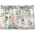 thumbnail image 1 of Coolnut Floral Kitchen Curtains 2 Panels, UV Protected Tier Curtains Half Window Curtains Kitchen Tiers for Guest Room Bathroom Sink Laundry Room Basement,24 x 27 Inch, 1 of 6