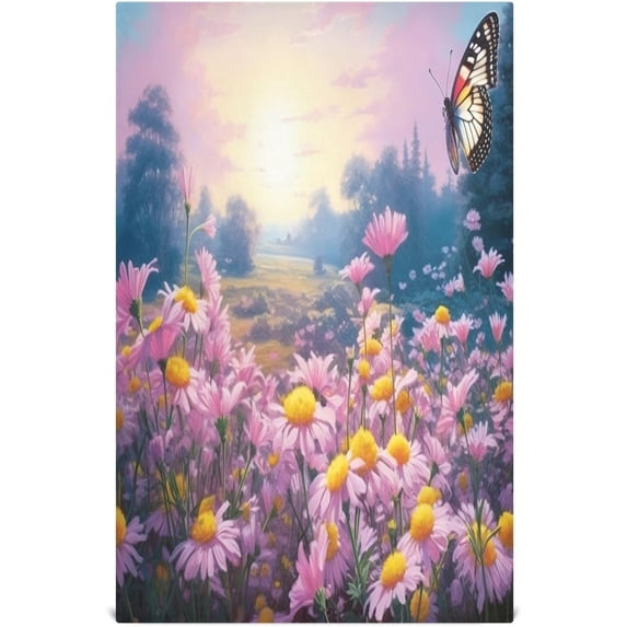 Coolnut Floral Landscape Kitchen Dish Towels Soft Tea Towel Set of 6 Absorbent Dishcloths Hand Towels for Drying Dish Cloths 28" x 18" Washcloth Gift