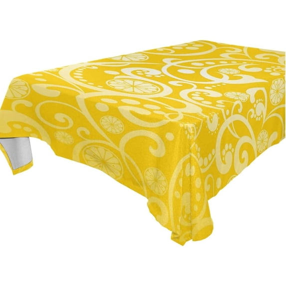 Coolnut Floral Pattern Tablecloth, Waterproof Washable Polyester Square Table Cover, Durable Tablecloth for Kitchen Dining Table Party Decor, 54"X 72"