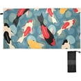 thumbnail image 1 of Coolnut Floral Ukiyoe Fish Beach Towel Fast Drying Camping Towels Sand Free Beach Blanket Soft Absorbent Travel Sport Towel for Gym Bath Shower Swimming 30" x 60" Washcloth Gift, 1 of 7