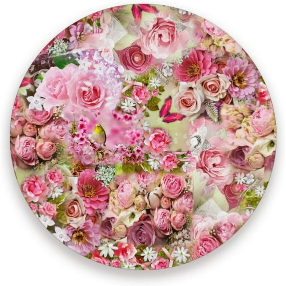 Coolnut Flower Design Coasters for Drinks Set of 2, Absorbent Ceramic Drink Coaster with Cork Base for Wooden Coffee Table, Cool Housewarming Gift for Home Decor Gifts