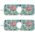thumbnail image 1 of Coolnut Flower Toucans Sink Splash Guard for Faucet 2 Packs Faucet Absorbent Mats, Flamingo Palm Leaf Faucet Handle Drip Catcher Quickly Drying Mat for Kitchen Counter Bathroom, 30"x5.5", 1 of 7