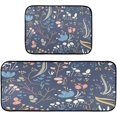 thumbnail image 1 of Coolnut Flowers Blue Illustration Kitchen Floor Mats Set of 2, Non-Slip Washable, Absorbent, Soft and Comfortable Kitchen Rugs, 19.7 "x27.6+19.7 "x47.2 Home Decor, 1 of 7