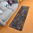 thumbnail image 1 of Coolnut Flowers Gold Black Runner Rug - 24"x72" Ultra Soft Non-Slip Floor Mat Washable Area Rugs for Kitchen Bathroom Entry Home Decor Gifts, 1 of 7