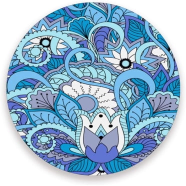 Mandala Drink Coasters Set Of Six – Blue Neoprene Slip-Proof – Dontash Creations