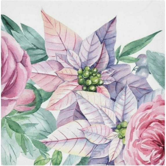 Coolnut Flowers Pattern Napkins Reusable Washable Cloth Napkins Set of 6, Soft Comfortable Dinner Napkins for Family Weddings Holiday Party 20 X 20 Inch Washcloth Gift