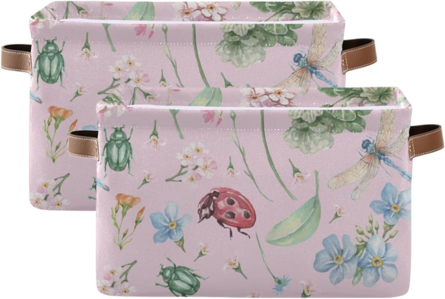 Coolnut Foldable Storage Bins Dragonfly Ladybug Insects Fabric Storage ...