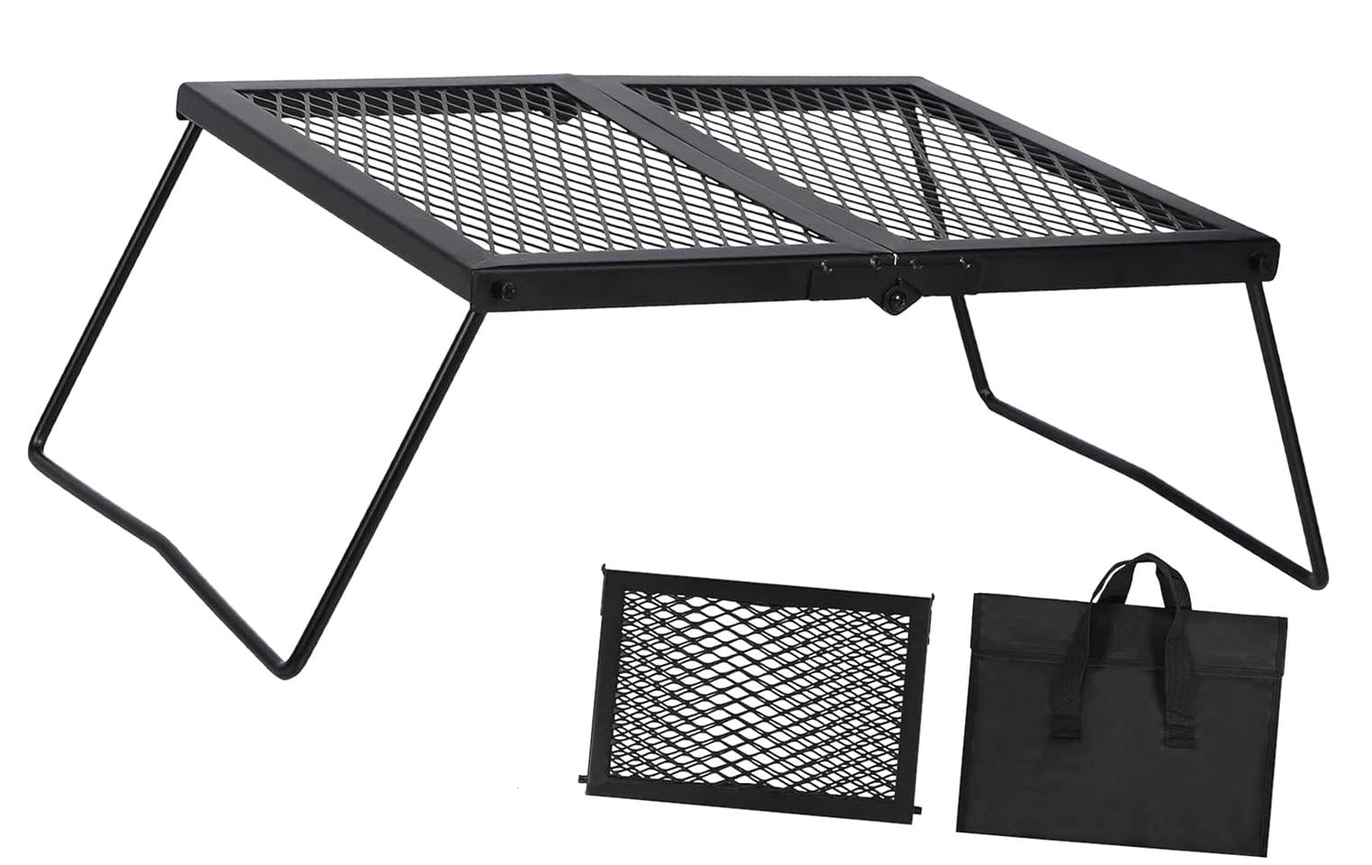 Coolnut Folding Grill Steel Grate, Portable Camp Fire Cooking Racks and ...
