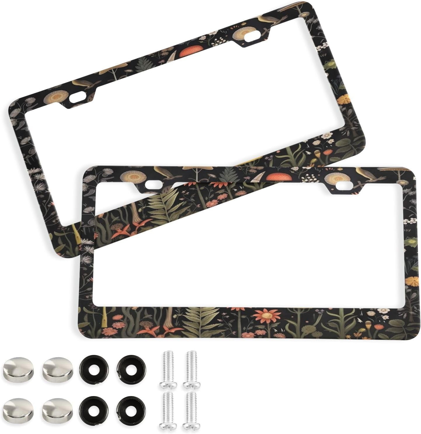 Coolnut Forest Animal License Plate Frames Set of 2, Universal Aluminum