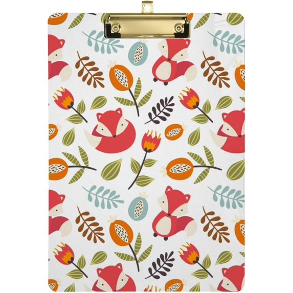 Coolnut Fox Clipboard, Acrylic Standard A4 Letter Size Clip Board with Low Profile Clip for Office, Classroom, Doctor, Nurse and Teacher, 12.5"x9"