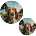 thumbnail image 1 of Coolnut Funny Dogs Round Woven Potholders Set Trivets for Hot Dishe Heat Resistant Non-Slip Trivets for Cooking and Baking Kitchen Home Decor, 1 of 7