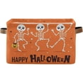 thumbnail image 1 of Coolnut Funny Halloween Skeleton Foldable Storage Basket for Shelves, Collapsible Sturdy Fabric Storage Bin with Handles, Canvas Storage Cube for Organizing Shelf Home Closet 1PCS Decor Gifts, 1 of 7