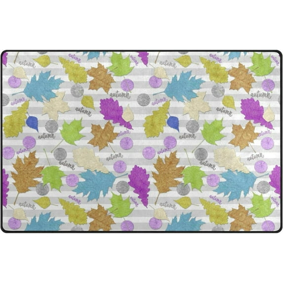 Coolnut Funny Paper Leaves Area Rug Pad 60 x 39 inch (5'x 3'3"), 100% Light Weight Polyester Fabric Floor Mat for Living Room Bedroom