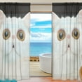 thumbnail image 1 of Coolnut Funny Portrait of Cat W55 x L78 Inches Sheer Gauze Door Window Curtain Panels Drapes for Living Room Bedroom Kids Room Decoration Window Treatment Set of 2 Panels, 1 of 4