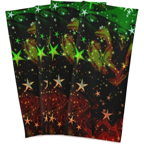 Coolnut Galaxy Kitchen Dish Towel Set of 4, Super Absorbent Soft Drying Cloth Tea Bar Towels, 28 x 18 Inch