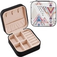 thumbnail image 1 of Coolnut Geometric Abstract Pattern Travel Jewelry Box Small Portable Jewelry Case for Ring Earring Necklace Jewellery Organizer Storage for Women Girls Women Gifts, 1 of 7