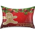 thumbnail image 1 of Coolnut Gingerbread Man New Year Design Satin Pillowcase for Hair and Skin Silk Pillowcase, Size(20x26 inches) - Slip Cooling Satin Pillow Covers with Envelope Closure, Christmas Decor Giftsation, 1 of 7