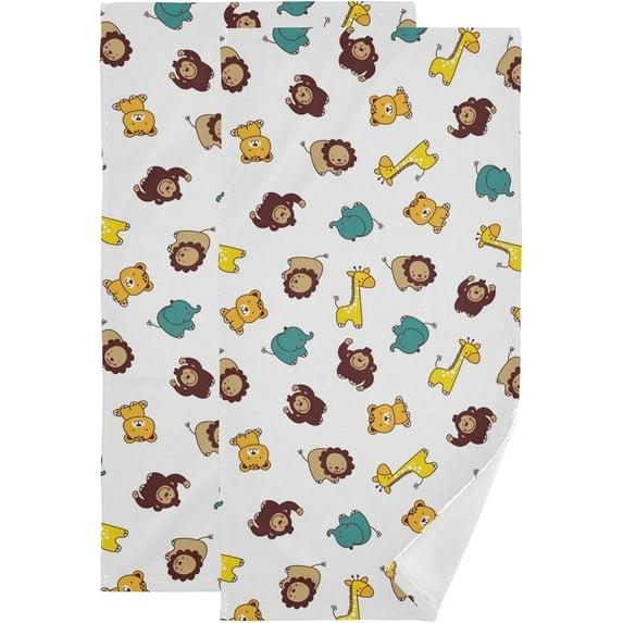 Coolnut Giraffe Soft Hand Towels, 2 PcsAbsorbent Bath Towel Decorative Fingertip Towels for Bathroom Gym Spa Hotel Beach Swimming Pool,14.4"x 28.3"
