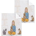 thumbnail image 1 of Coolnut Girls and Pets Face Wash Towel Cotton Towel Soft Cleansing Hand Towel Reusable 12 * 12in Wash cloth, 1 of 7