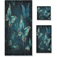 thumbnail image 1 of Coolnut Gold Butterfly Bathroom Towel Set Absorbent Soft 3-Piece Bath Towel Hand Towel Washcloth Decorative Towels for Bathroom Gym Hotel Beach Swimming Pool Washcloth Gift, 1 of 7