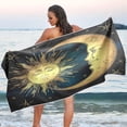 thumbnail image 1 of Coolnut Golden Sun Crescent Beach Towel Quick Dry Absorbent Bath Towels Sandproof Lightweight Towel for Gym Yoga Sports Swimming - 31x71in Washcloth Gift, 1 of 7