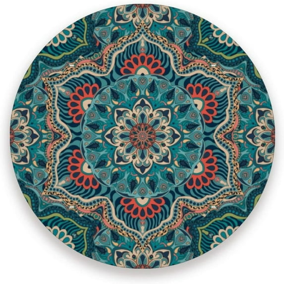 Coolnut Gorgeous Mandala Coasters for Drinks Set of 2, Absorbent Ceramic Drink Coaster with Cork Base for Wooden Coffee Table, Cool Housewarming Gift for Home Decor Gifts