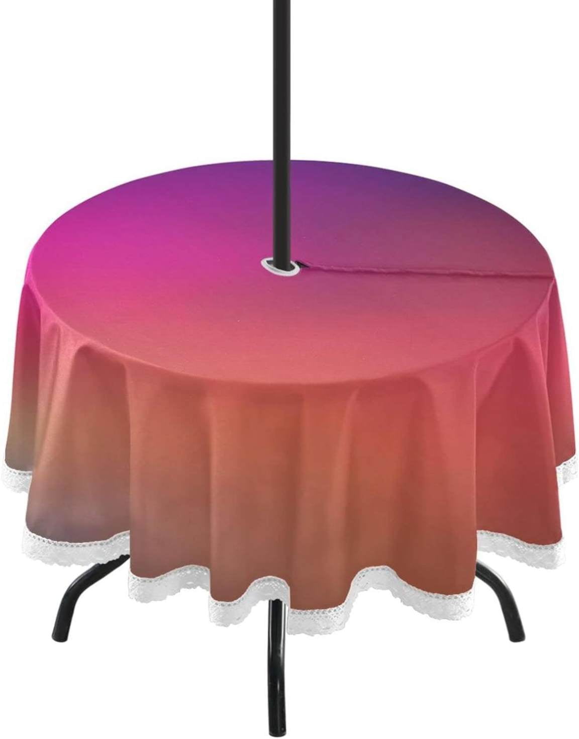 Coolnut Gradient Colors Round Table Cloth 60", Heat Resistant Table
