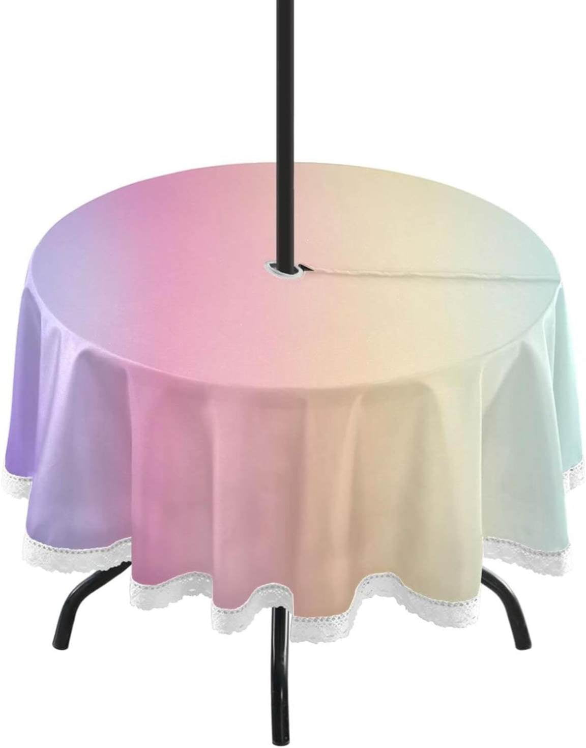 Coolnut Gradient Colors Round Table Cloth 60", Heat Resistant Table