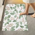 thumbnail image 1 of Coolnut Green Branches and Red Berries Bathroom Rug 24"×16",Non-Slip High Absorbent Bath Mat Rug Machine Washable Bahtub Mats Home Decor, 1 of 7