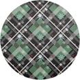 thumbnail image 1 of Coolnut Green Checked Snowflake Round PVC Placemats 1 PCS, Non-Slip Heat Resistant Table Mat Kitchen Dining Table Plate Mat, 15.4inch186 Home Decor Gifts, 1 of 7